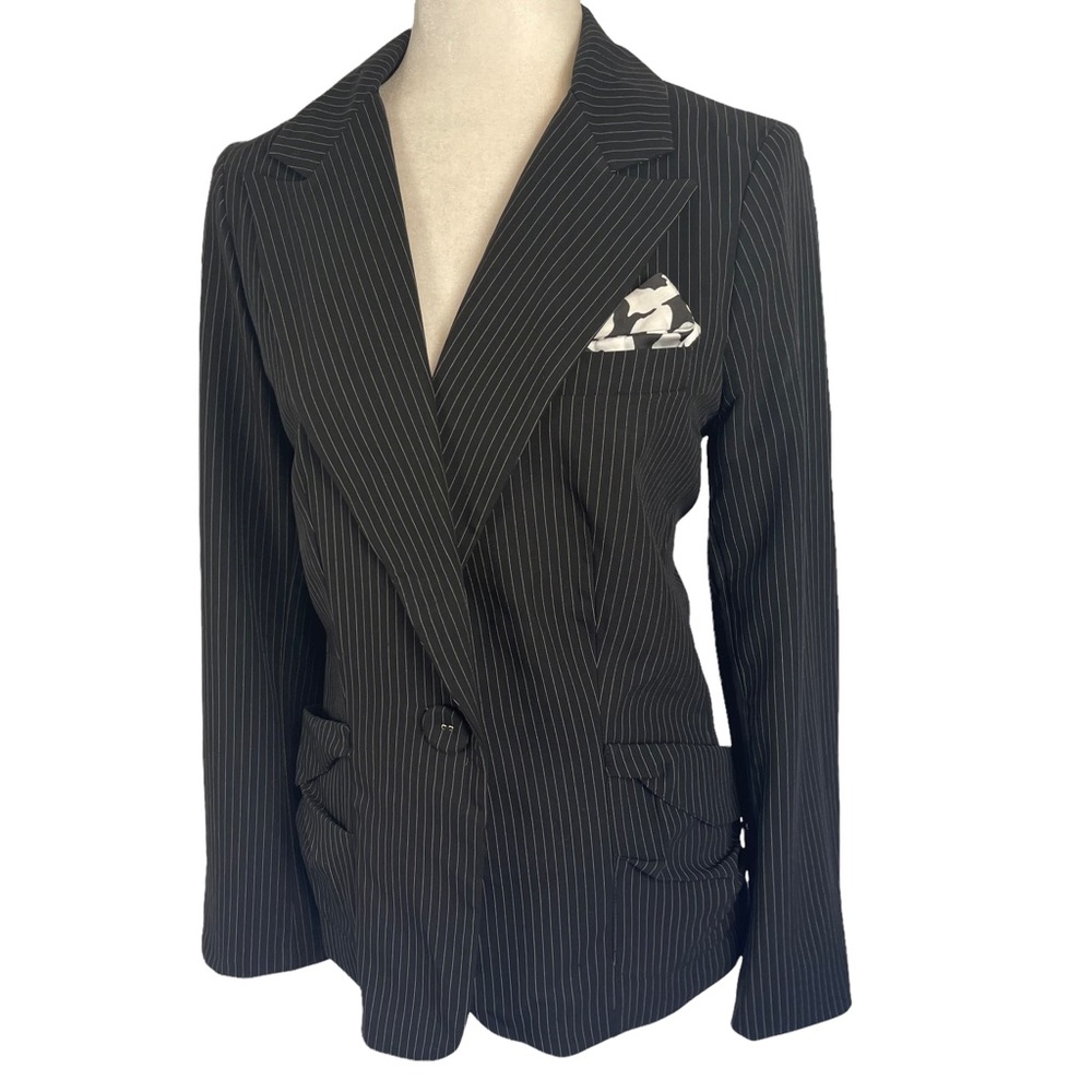 Alberto Makali Pinstripe Jacket Black Size 8